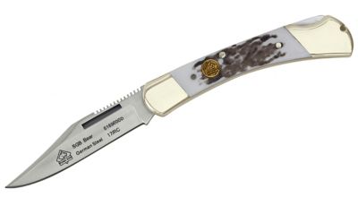 Puma SGB Bear Pom Commando Stag Folding Pocket Knife, 6169600CS