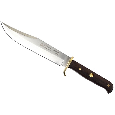 Puma SGB Bowie Jacaranda Wood Hunting Knife with Tethered Leather Sheath, 6116396W