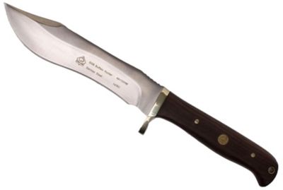 Puma SGB Buffalo Hunter Jacaranda Wood Hunting Knife with Tethered Leather Sheath, 6817200W