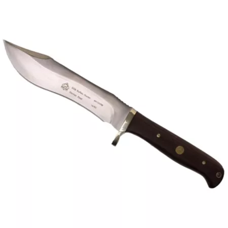 Puma SGB Buffalo Hunter Jacaranda Wooden Hunting Knife with Attached Leather Sheath 6817200W Knives