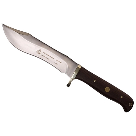 Puma SGB Buffalo Hunter Jacaranda Wood Hunting Knife with Tethered Leather Sheath, 6817200W