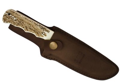 Image showing  Big Bear Bowie Pom Commando Stag Hunting Knife with Leather Sheath, 6818800CS