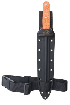 Image showing  15 in. Pig Sticker Textured Blaze Orange G10 Beveled Blade with Kydex Sheath, 7818815GO