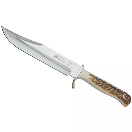 Puma SGB Bowie Stag Handle Hunting Knife with Attached Leather Sheath 6116396L Knives