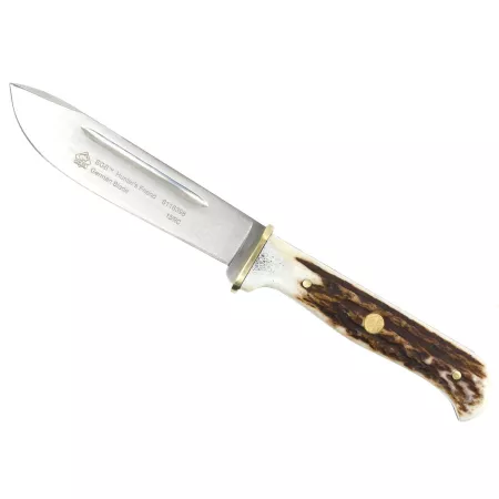 Puma SGB Hunter's Friend Stag Fixed Blade Hunting Knife with Attached Leather Sheath 6116398L Knives