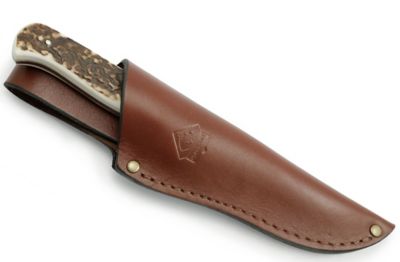 Image showing  Hunter's Friend Stag Fixed Blade Hunting Knife with Tethered Leather Sheath, 6116398L
