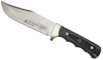 Puma SGB Big Bear Bowie Black G10 Hunting Knife with Leather Sheath, 6818800G1K