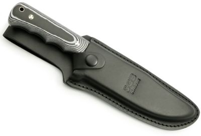 Image showing  Big Bear Bowie Black G10 Hunting Knife with Leather Sheath, 6818800G1K