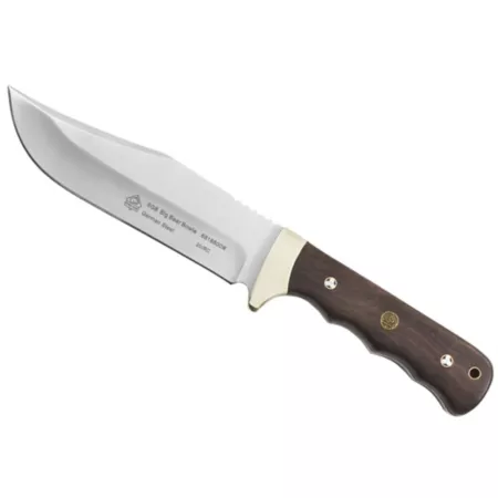 Puma SGB Big Bear Bowie Jacaranda Wooden Hunting Knife with Molded Brown Leather Sheath 6818800PW Knives