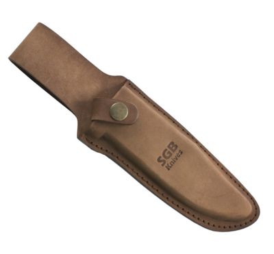 Image showing  Big Bear Bowie Jacaranda Wood Hunting Knife with Molded Brown Leather Sheath, 6818800PW