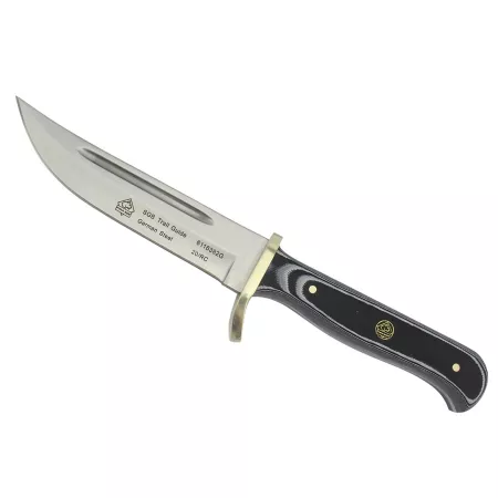 Puma SGB Trail Guide Black G10 Hunting Knife with Attached Leather Sheath 6116382G1K Knives