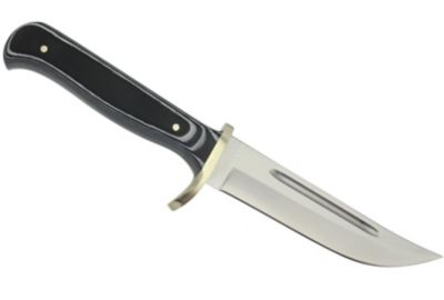 Image showing  Trail Guide Black G10 Hunting Knife with Tethered Leather Sheath, 6116382G1K