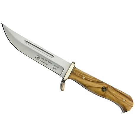 Puma SGB Trail Guide Olive Wood Hunting Knife with Tethered Leather Sheath, 6116382V