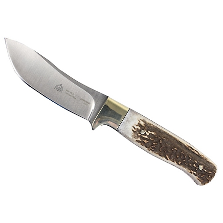 Puma SGB Saddleback Stag Hunters Knife with Leather Sheath, 6817100S