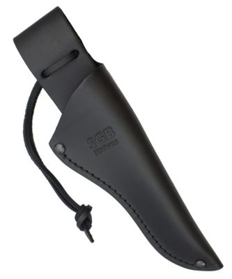 Image showing  4.7 in. Hunter's Friend Black G10 Hunting Knife with Tethered Leather Sheath