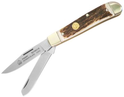 Puma SGB Trapper Stag Folding Pocket Knife, 6410631S