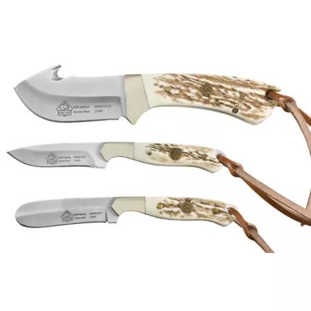 Puma SGB Trophycare Pom Commando Deer 3 pcs Knife set with leather sheath 6583000CS Knives