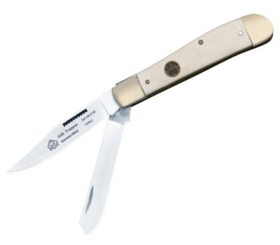 Puma SGB Trapper Smooth White Bone Folding Pocket Knife, 6410631T