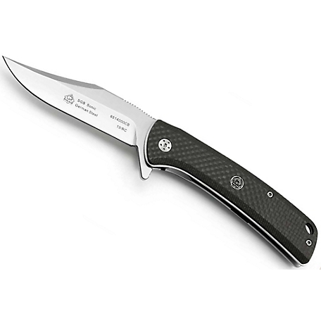 Puma SGB Sonic Black Carbon Fiber Ceramic Ball Bearing Folding Knife - Fast Smooth Action, 6514000CB