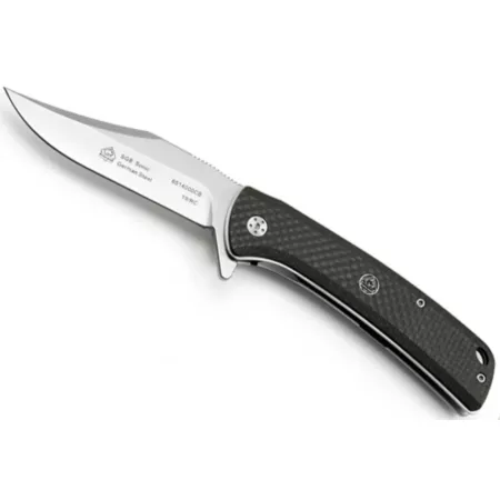 Puma SGB 3.6 in Sonic Black Carbon Fiber Ceramic Ball Bearing Folding Knife Fast and Smooth Action Knives