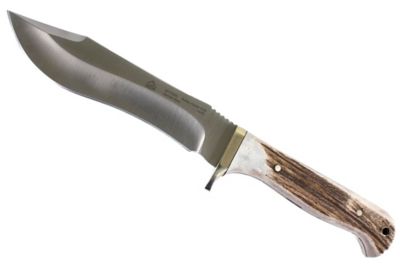 Puma SGB Buffalo Hunter Stag Fixed Blade Knife with Leather Sheath, 6817200S