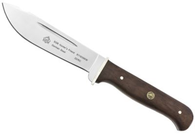 Puma SGB Hunter's Friend Jacaranda Wood Fixed Blade Hunting Knife with Leather Sheath, 6116398W