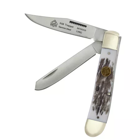 Puma SGB Trapper Pom Commando Stag Folding Pocket Knife 6410631CS Knives