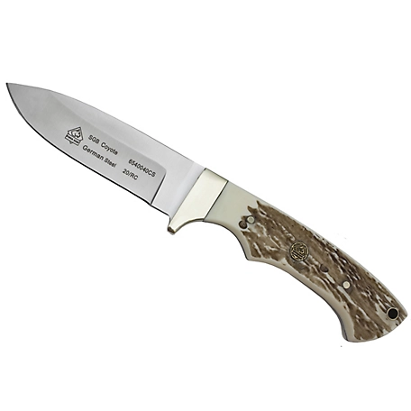 Puma SGB Coyote Pom Commando Stag Hunting Knife with Leather Sheath, 6540040CS