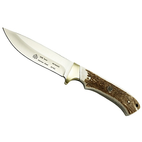 Puma SGB Teton Stag Hunting Knife with Leather Sheath, 6818402S