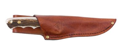 Image showing  Wildcat Stag Hunting Knife with Leather Sheath, 6816300L