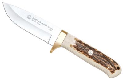 Puma SGB Elk Hunter Stag Hunting Knife with Leather Sheath, 6816050L