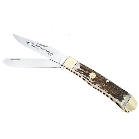 Puma SGB Grand Trapper Stag Folding Pocket Knife, 6440632S