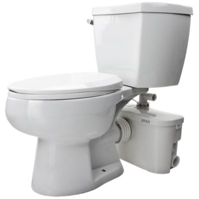 Star Water Systems 1/3 HP Powerflush Optima Macerator Upflush Instant Toilet System with Elongated Bowl