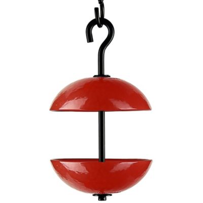 Mosaic Birds Double Hanging Poppy Bird Feeder, 4.7 oz. Capacity, Ruby Red