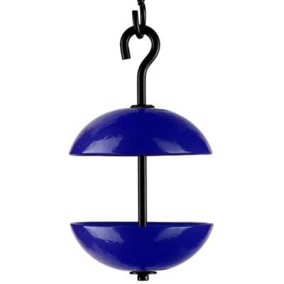 Mosaic Birds Double Hanging Poppy Bird Feeder, 4.7 oz. Capacity, Cobalt Blue