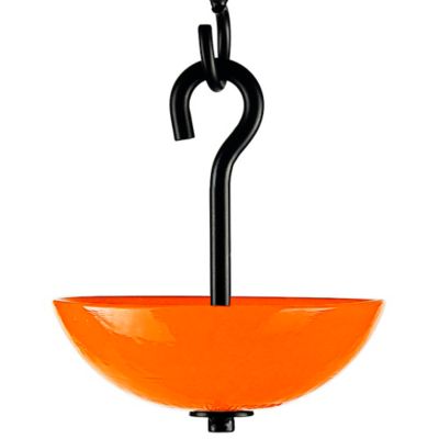 Mosaic Birds Single Hanging Poppy Bird Feeder, 4.7 oz. Capacity, Orange