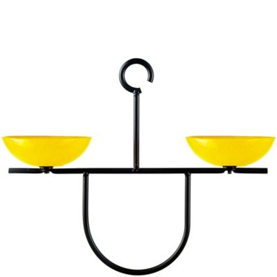 Mosaic Birds Side By Side Poppy Bird Feeder, 4.7 oz. Capacity, Yellow