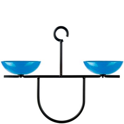 Mosaic Birds Side By Side Poppy Bird Feeder, 4.7 oz. Capacity, Blue