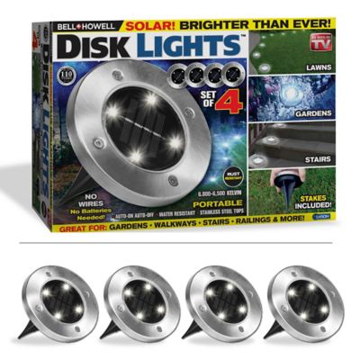 Bell & Howell LED Path Lights - Solar Powered & Stainless Steel (4-Pack)