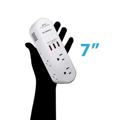 Image showing 6 th Bell & Howell 10 Amp 3-Oulet Swivel Power 180-Degree Swiveling Power Strip with Surge Protection