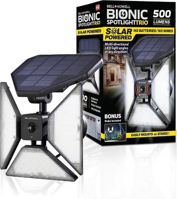 Bell & Howell Bionic Spotlight Trio - 500 Lumens 8-Watt Solar Powered Motion Sensor Outdoor LED Flood Light