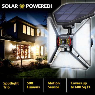 Image showing  500-Lumen Bionic Spotlight Trio 8W Solar Powered Motion Sensor Outdoor LED Flood Light