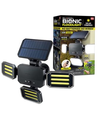 Bell & Howell Bionic Floodlight with Remote - Solar Powered & Motion Activated - Black