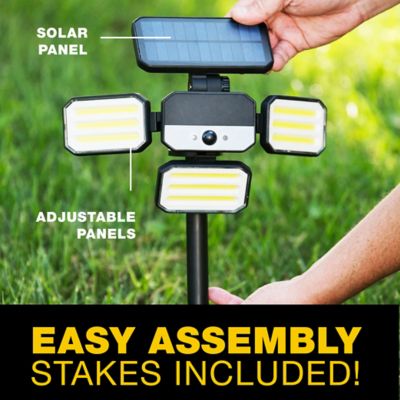 Image showing 9 th Bell & Howell Solar Powered and Motion Activated Bionic Flood Light with Remote, Black