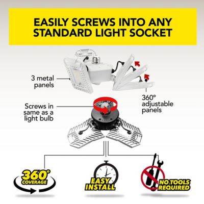 Image showing  2,000-Lumen LED Triburst Ceiling Light with 3 Adjustable Heads, 10.5 in.