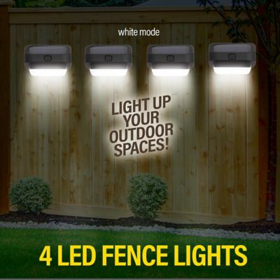 Image showing  10-Lumen Solar-Powered Integrated LED Outdoor Fence and Wall Light, 4-Pack