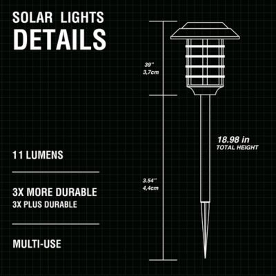 Image showing 5 th Bell & Howell 11-Lumen Solar-Powered LED Pathway Lights Color Changing with Remote, 4-Pack