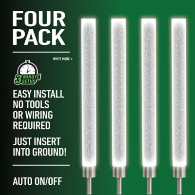 Image showing  6-Lumen Glimmer Solar-Powered Acrylic Integrated LED Tube Path Lights, 4-Pack