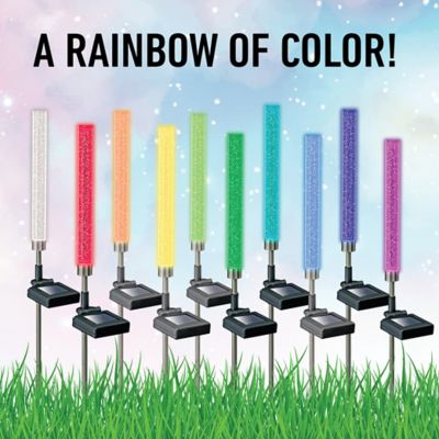 Image showing 5 th Bell & Howell 6-Lumen Glimmer Solar-Powered Acrylic Integrated LED Tube Path Lights, 4-Pack