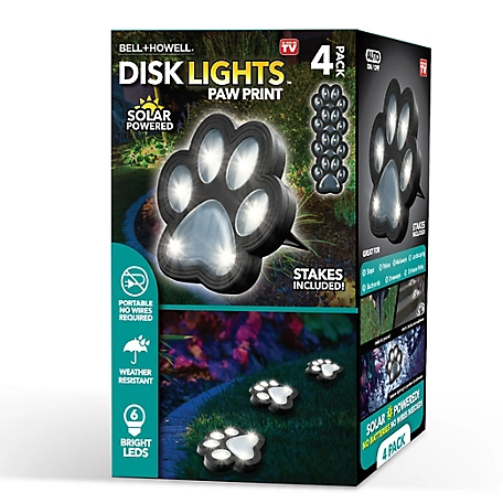 Bell & Howell Paw Print LED Path/Disk Light (4-Pack)